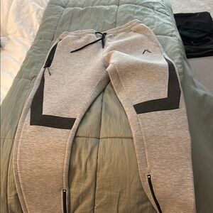 Gray Joggers with Black Accents
